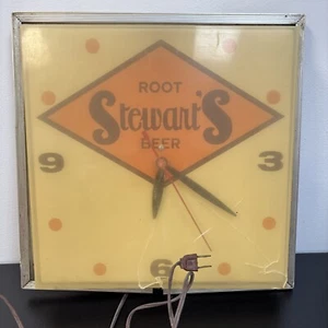 Vintage Stewart’s Root Beer Clock Electric WORKS! Needs Revived #256 - Picture 1 of 24