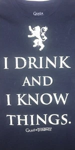 Game of Thrones "I Drink and I Know Things." (L) Black T-Shirt - Photo 1/4