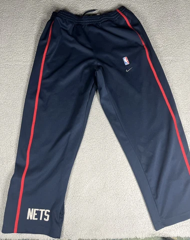 Vintage Nike NBA New Jersey Nets Warm Up Pants Large Red/Blue/Gray Cover