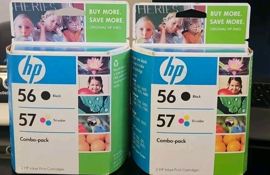 Paquete combinado de cartuchos de tinta originales HP 56 + 57 - C9321FN - Nuevo, sellado Foto 1 de 1