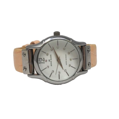 Woman's Anne Klein Rhinestone Watch with Leather Band - V121E / Running - Image 1 of 4