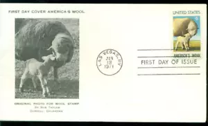 1971 FDC - Scott # 1423 - lana americana - Bob Taylor cachet UA - Foto 1 di 1