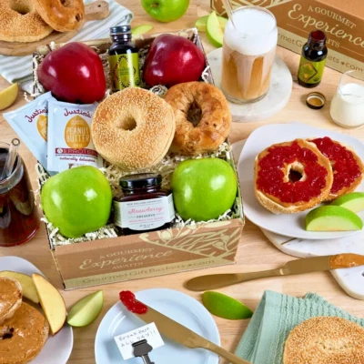 咖啡、水果和百吉饼欧陆式早餐礼品盒 GourmetGiftBaskets.com 出品 — 第 1/3 张图片