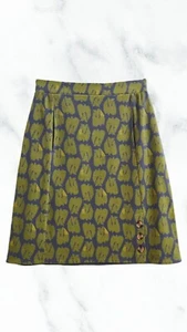 Ex White Stuff Women's Fairtrade Jersey Skirt in Charteuse Multi - Picture 1 of 3