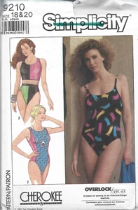 Trajes de baño vintage talla grande patrón de simplicidad #9210 - faltan 18-20 tejidos elásticos - Imagen 1 de 1