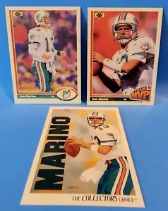 DAN MARINO 1991 Upper Deck 3 card lot “The Collector's Choice” Miami Dolphins - Picture 1 of 2