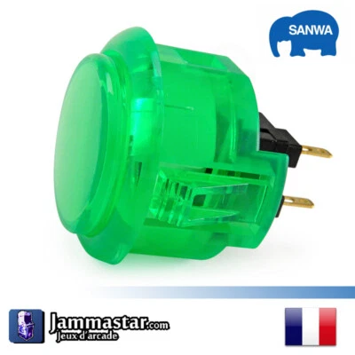 Boutons arcades originaux Sanwa Denshi OBSC-30 - Genuine Sanwa - Vert - Green