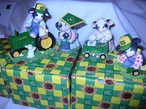 VINTAGE Enesco Mary's Moo Moos John Deere Spring Set LAST SET 20 % OFF SEE NOTES - Picture 1 of 6