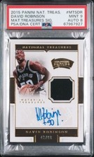 2015-16 Panini National Treasures Gold David Robinson Auto /99 PSA 9