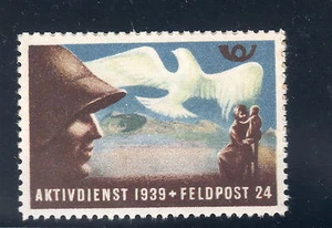 Poster stamp Kriegs-Aktivdienst der Schweiz 1939, Feldpost-Kompanie 24, Soldat - Picture 1 of 1