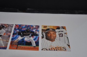 Tony Gwynn leaf & studio baseball card 1994 -1998 lot of 3 #254-#33-#132 hof mlb