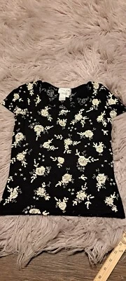 Oscar by Oscar de la Renta Black Silk Tank Top. Stretch   Petite  P SEQUIN - image 1 of 4