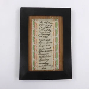 Biedermeier Kunst Stickerei mit Text Handarbeit bezeichnet Annaberg 1843 - Picture 1 of 10