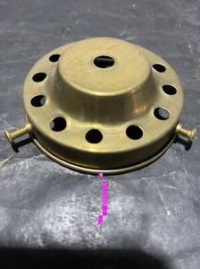 VINTAGE NEW OLD STOCK 3 1/4 IN.SOLID UNFINISHED BRASS SHADE HOLDER W/ROLLED EDGE - Picture 1 of 10