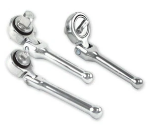 3 PC 1/4" 3/8" 1/2" Drive Ratchet Socket Wrench Set Flexible Head Locking Angle - Picture 1 of 1