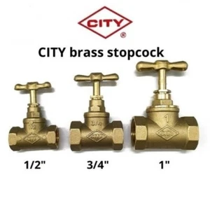 CITY Brass Stop Cock (Light Duty) 1/2" | 3/4" - Picture 1 of 4