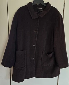 Womens Plus 22W 1 Madison Dark Brown Wool Angora Blend Lined Coat Jacket - Picture 1 of 6