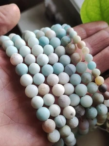 STONEUNIVERSE ~ Amazonite Matte Blue Gemstone Beads Round Strand 6/8mm - Picture 1 of 2