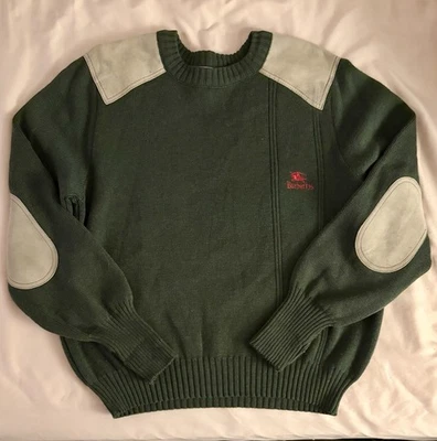 Suéter Burberrys Pura Lana Cuello Redondo con Gamuza Hombro Codo Parches Talla S UNISEX Foto 1 de 4