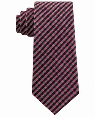 Tommy Hilfiger Hombre Clásico Texturizado Cuadros Corbata Roja Talla Regular Foto 1 de 3
