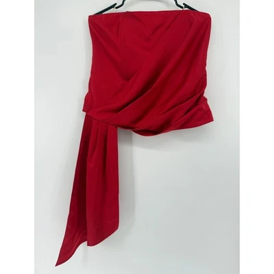 Top Trina Turk Rojo Bustier Talla 14 Sin Mangas Fiesta Cóctel Ver Fotos Nuevo con Etiquetas Foto 1 de 4