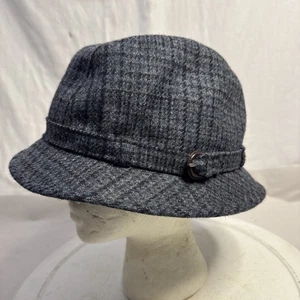 VTG Forester Hat 60s Pure New Wool Tweed Blue The Edinburgh Woollen Mill X Large - Picture 1 of 9