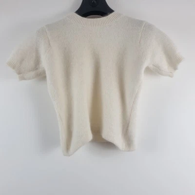 Dorothy Perkins Top Size 12 Angora Blend Ivory Knitted Jumper Vintage - Image 1 of 4