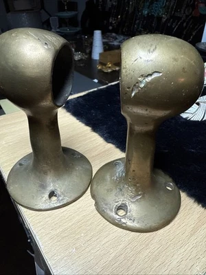 Antique Brass Towel Bar Ends 4.5” - Image 1 of 4