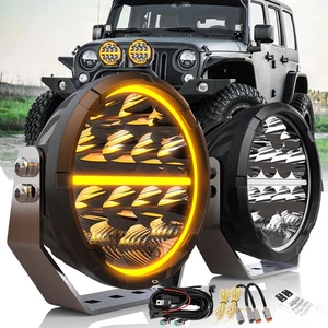 AUXBEAM 9" LED Work Light Spot Pods Driving Lamp for Jeep Wrangler JL Gladiator - Picture 1 of 10