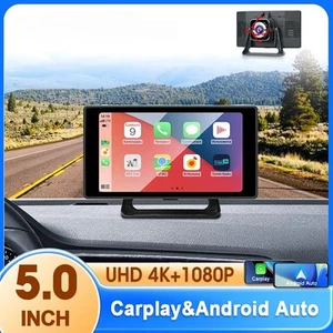 DVR portátil de 5" para automóvil 4K inalámbrico Carplay y Android Dash Cam WIFI GPS navegación - Imagen 1 de 26