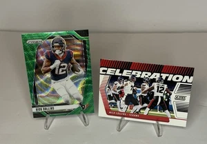 2024 Panini Prizm - Nico Collins #113 Green Wave Prizm & 2025 Score Celebrations - Picture 1 of 2