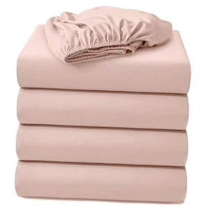 4 PCS 100% Microfiber King Size Fitted Sheet Only, 78"x80" Hotel Quality Deep - Picture 1 of 7