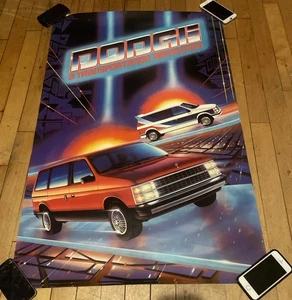 Póster promocional Dodge Auto Transportation Revolution original de los años 80 RARO - Imagen 1 de 16