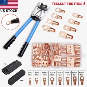 140X Surtido Coche Auto Anillo de Cobre Terminal Cable Crimpado Conector Cable Batería - Imagen 1 de 15