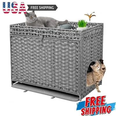 Большой кошачий лоток комнатный домик для домашних животных с дверным корпусом для хранения скрытая мебель - Изображение 1 из 4