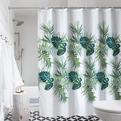 Shower Curtain Mould Proof Mildew Resistant Bathroom Polyester Fabric CurtainsN1 - Image 1 of 4