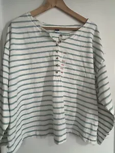 Old Navy Damen Übergröße gestreifter Pullover kurzes Oberteil 100 % Baumwolle Größe XXL - Bild 1 von 4