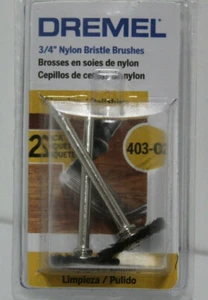 2-pk Dremel 403-02 3/4" Nylon Bristle Brush 1/8" Shank for Cleaning Polishing - Picture 1 of 3