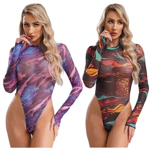 Body donna USA tie-dye manica lunga finto collo bottoni tute all'uncinetto pagliaccetti - Foto 1 di 309