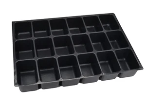 INLETT EINLEGER 18 FACH f. SORTIMENTSKASTEN SORTIERBOX METALLKOFFER - Picture 1 of 1