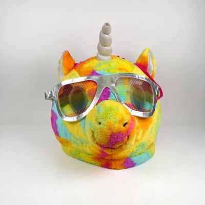 Unicorn Head Adult Large TIE DYE Rainbow Pride Furry  Costume Cosplay Halloween - Image 1 of 4