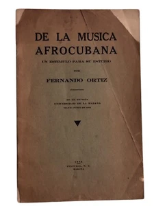 De La Musica Afrocubana by Fernando Ortiz 1934 SIGNED Afro Cuban Studies Rare - Picture 1 of 4
