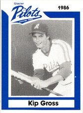 1986 Anchorage Glacier Pilots Team Issue #13 Kip Gross Gering Nebraska NE Card