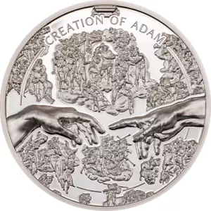 Moneda de Plata HR de $5 1 oz X-CREATION OF ADAM 2023 - Islas Cook - Imagen 1 de 3