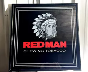 VINTAGE 1999 RARE RED MAN CHEWING TOBACCO 22” X 22” PINKERTON CO. MIRROR SIGN - Picture 1 of 6