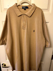 Polo Ralph Lauren Shirt Mens 3XL Tall Tan Short Sleeve Golf Polo Shirt Pony