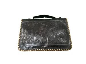 Vintage ägyptische Themen Leder Dokumenten Geldbörse handgefertigt Folio Handarbeit - Bild 1 von 8