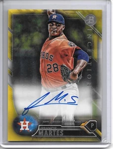 2016 Bowman Inception FRANCIS MARTES GOLD ON CARD AUTO RC SP #2/25 ASTROS!! - Picture 1 of 1