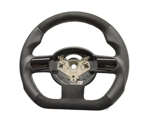 Rueda de dirección plana Mini Cooper Alcantara Jcw a medida R50 R52 R53 costura plateada - Imagen 1 de 5