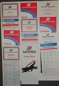United Airlines - City Timetables - Lot of 12 - 1971-1988 - Bild 1 von 1